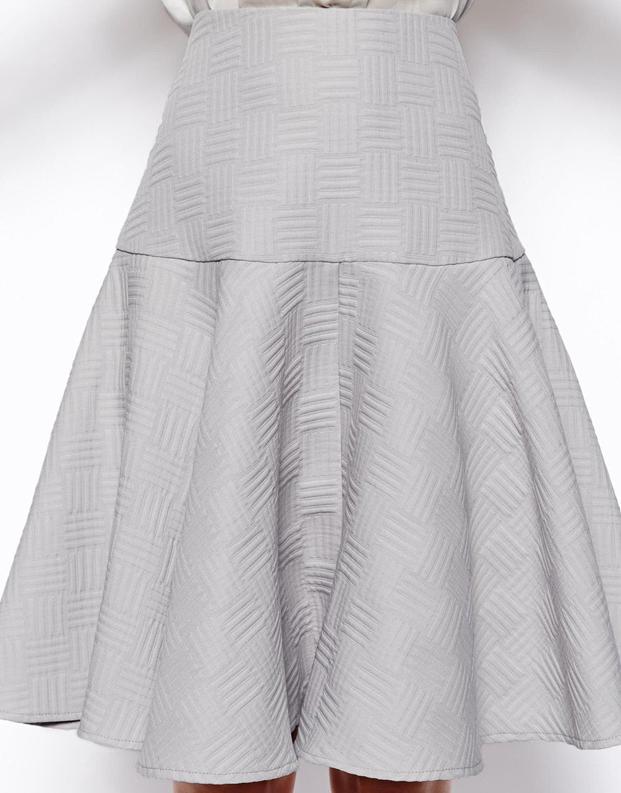 Midi Skirt Full Pleated Peplum Thumbnail