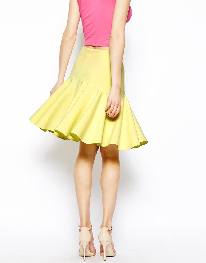 Skirt with Drop Peplum Hem Thumbnail